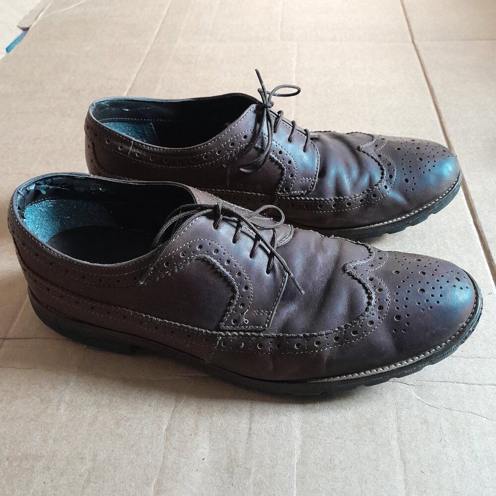 Rockport Men’s Size 11 Brown Leather Oxford Wingtip Dress Shoes - Picture 2 of 7